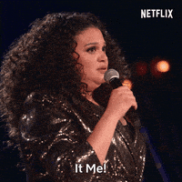 每日GIF(2020-10-15)的gif-Michelle Buteau Shrug GIF by Netflix Is a Joke