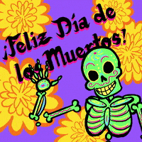 每日GIF(2020-11-02)的gif-Day Of The Dead Skeleton GIF by GIPHY Studios Originals