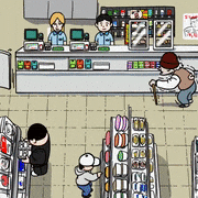 サドルとペダル的gif的gif-コンビニあるあるイベントゲーム