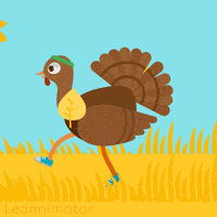 每日GIF(2020-11-18)的gif-Thanks Giving Running GIF by Leannimator