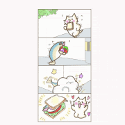 まうまう（mounmou）的gif的gif-いっけな～い、遅刻遅刻！