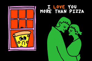 每日GIF(2021-02-09)的gif-I Love You Pizza GIF by GIPHY Studios Originals
