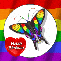 每日GIF(2021-03-02)的gif-Rainbow Flag Gay Birthday GIF