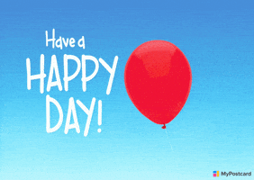 每日GIF(2021-03-04)的gif-Happy Day Balloon GIF by MyPostcard