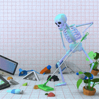 每日GIF(2021-03-21)的gif-Clean Up Skeleton GIF