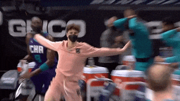 每日GIF(2021-04-20)的gif-Lamelo Ball Reaction GIF by Charlotte Hornets