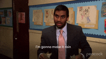 每日GIF(2021-05-14)的gif-Excited Make It Rain GIF by Parks and Recreation