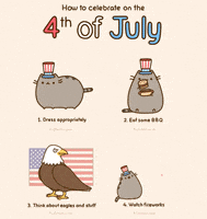 每日GIF(2021-07-04)的gif-fourth of july cat GIF by Pusheen