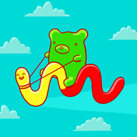 每日GIF(2021-07-16)的gif-Flying Gummy Bears GIF by Michelle Porucznik