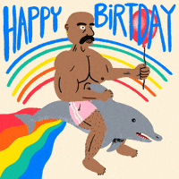每日GIF(2021-09-02)的gif-Happy Birthday Rainbow GIF by Hello All