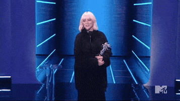 每日GIF(2021-09-13)的gif-Waving Billie Eilish GIF by 2021 MTV Video Music Awards