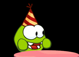 每日GIF(2021-10-10)的gif-Happy Birthday Reaction GIF by Om Nom