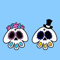 每日GIF(2021-11-02)的gif-Day Of The Dead Love GIF by Rosa Maria Renova