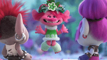 每日GIF(2021-11-06)的gif-Excited Tis The Season GIF by DreamWorks Trolls