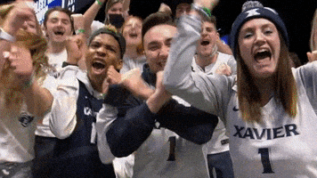 每日GIF(2021-11-23)的gif-Happy March Madness GIF by Xavier Men's Basketball