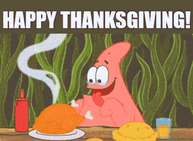 每日GIF(2021-11-25)的gif-Patrick Star Thanksgiving GIF