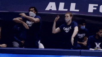 每日GIF(2022-01-08)的gif-Celebrate Lets Go GIF by Xavier Men's Basketball