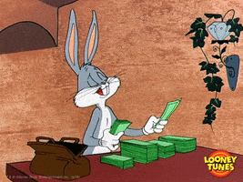 每日GIF(2022-01-09)的gif-Bugs Bunny Money GIF by Looney Tunes