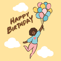 每日GIF(2022-02-12)的gif-Floating Happy Birthday GIF by Hello All