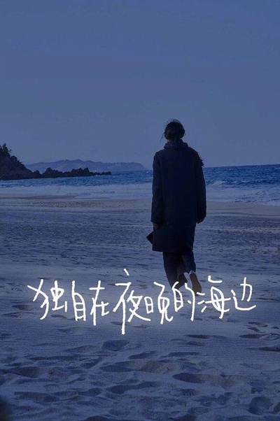 独自在夜晚的海边的海报-其他海报