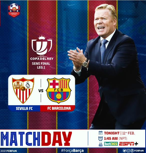 Copa Del Rey Semi-Finals 1st Leg Sevilla FC vs FC Barcelona的海报-正式海报