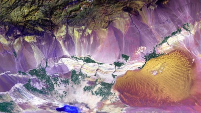 (20170926)的图片-吐鲁番盆地鸟瞰图，中国 (© NASA)