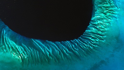 (20180306)的图片-巴哈马的沙滩和海藻卫星图 (© Serge Andrefouet/University of South Florida/NASA)
