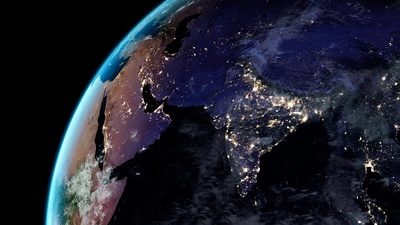 夜晚的地球 (© NASA)(20190711)的图片-夜晚的地球 (© NASA)