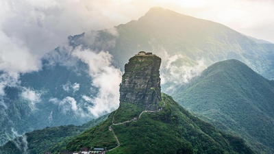 武陵山脉的最高峰梵净山，中国西南 (© Keitma/Alamy)(20190907)的图片-武陵山脉的最高峰梵净山，中国西南 (© Keitma/Alamy)