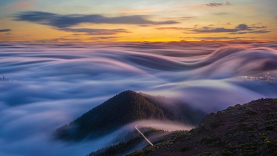 大西洋和特内里费山脉上空的流云，西班牙加那利群岛 (© MikeMareen/iStock/Getty Images Plus)(20200301)的图片-大西洋和特内里费山脉上空的流云，西班牙加那利群岛 (© MikeMareen/iStock/Getty Images Plus)