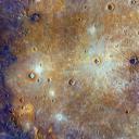 卡洛里盆地的合成全彩图，水星 (© NASA/Johns Hopkins University Applied Physics Laboratory/Carnegie Institution of Washington)(20200707)