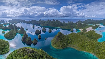 拉贾安帕特群岛中的瓦亚格岛，印度尼西亚 (© Amazing Aerial Agency/Offset by Shutterstock)(20210331)的图片-拉贾安帕特群岛中的瓦亚格岛，印度尼西亚 (© Amazing Aerial Agency/Offset by Shutterstock)