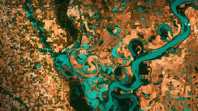 位于阿肯色州和密西西比州交界处的密西西比河 (© NASA)(20210422)的图片-位于阿肯色州和密西西比州交界处的密西西比河 (© NASA)